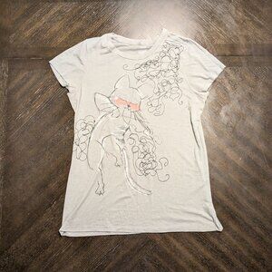 Old Navy Gray Fox Graphic Tee – Size M (Fits Like L), Violin Design